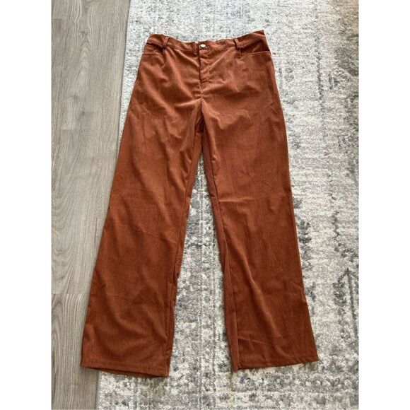 NEW Rust Women Corduroy Elastic High Waist Straight XL 34/30 - Picture 1 of 2